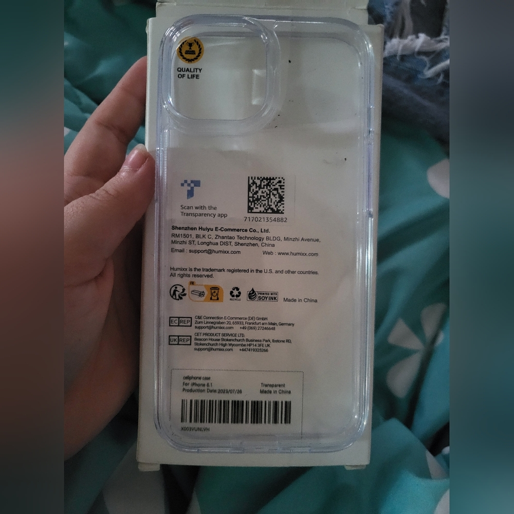 Clear phone case